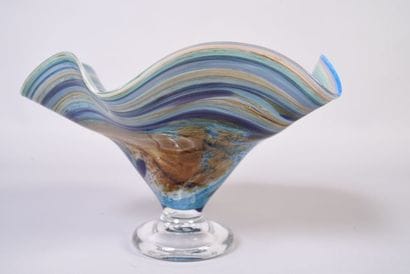 René COURSON (1940-2012). Grand vase à colerette...