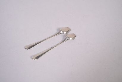 Ensemble de deux pelles à sel. Poinçon vieillard....
