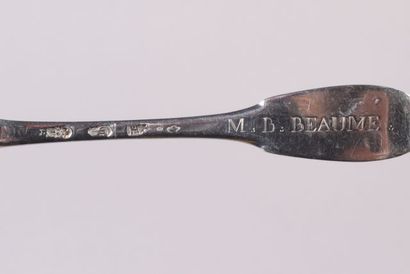 Cuillère à café en argent, modèle uniplat,...