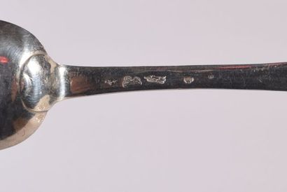 Cuillère à café en argent, modèle uniplat,...