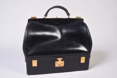 HERMES Paris Sac de voyage en cuir noir,...