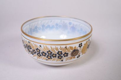 Coupe en opaline savonneuse à décor Desvignes...
