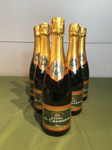 6 bouteilles Champagne Charles de Cazanove...