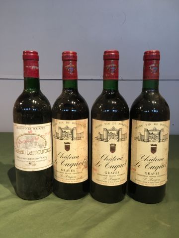 3 bouteilles : Château Le Tuquet 1983 Graves,...