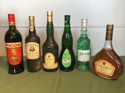 6 bouteilles Alcools divers : Porto Lagrima,...