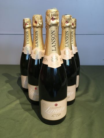 6 bouteilles Champagne Lanson Ivory Label...