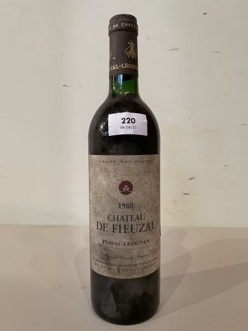 1 bouteille Château Fieuzal 1988 Pessac Léognan,...