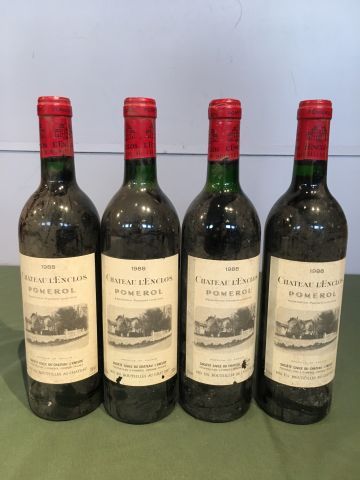 4 bouteilles Château l'Enclos 1988 Pomerol,...
