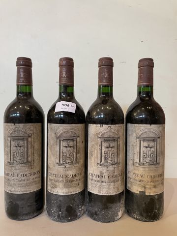 4 bouteilles Château Cadet Bon 1998 Saint...