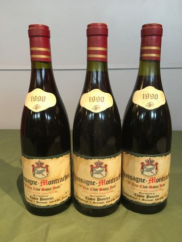 3 bouteilles Chassagne Montrachet 1er Cru...