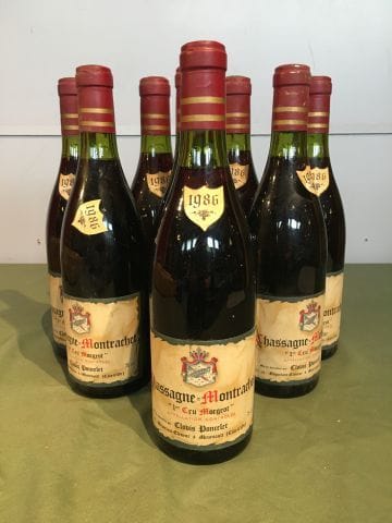 8 bouteilles Chassagne Montrachet 1er Cru...