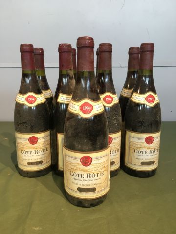 9 bouteilles Côte Rôtie Brune et Blonde 1994...