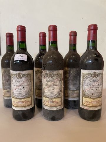 6 bouteilles Château Rauzan Gassies 1990...