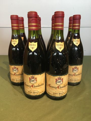 10 bouteilles Gevrey Chambertin 1986 Clovis...