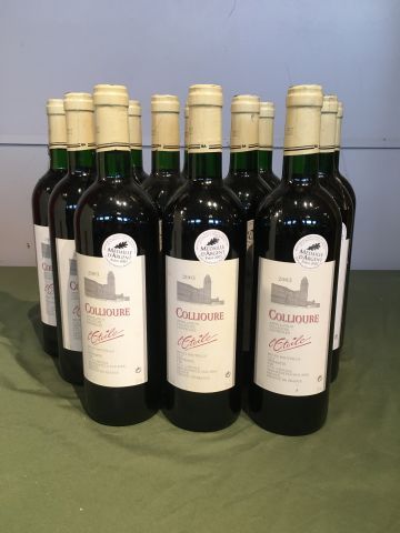 12 bouteilles Collioure l'Etoile 2003, vendu...