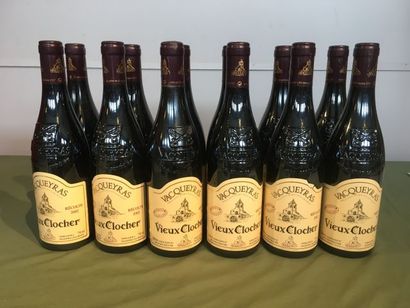 12 bouteilles Vacqueyras Vieux Clocher 2002...