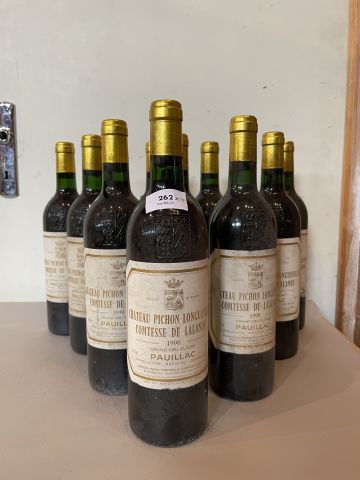10 bouteilles Château Pichon Comtesse 1990...
