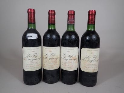 4 bouteilles Fiefs de Lagrange 1983, niveaux...