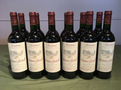 12 bouteilles Château Lestrille 1996 Bor...