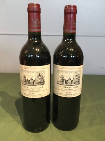 2 bouteilles Château Cantemerle 1996 Haut...