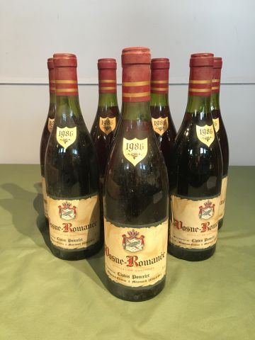 8 bouteilles Vosne Romanée 1986 Clovis P...