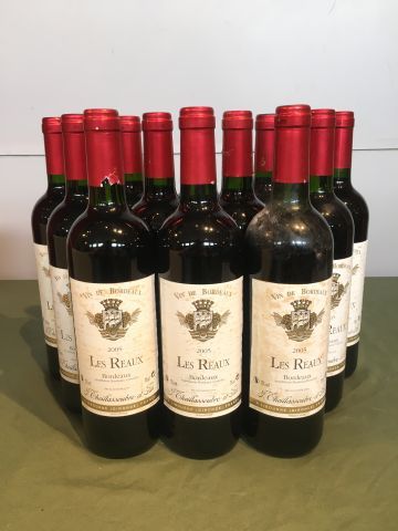12 bouteilles Les Reaux 2005 Bordeaux, étiquettes...