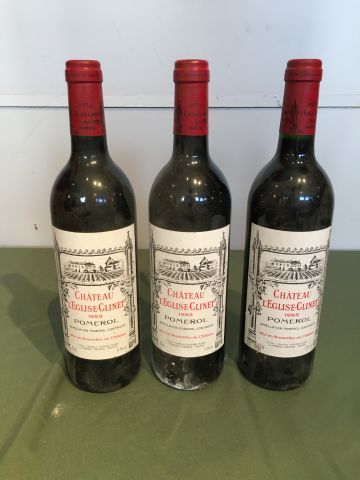 3 bouteilles Château L'Eglise Clinet 1993...