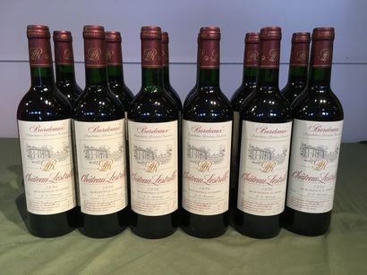 12 bouteilles Château Lestrille 1996 Bor...