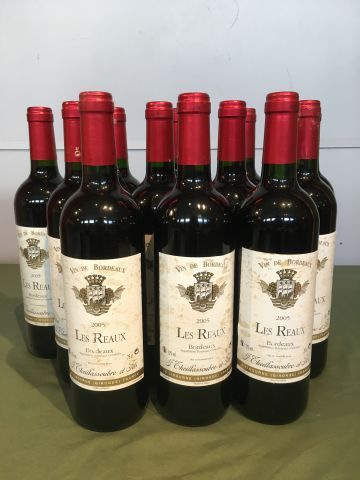 12 bouteilles Les Reaux 2005 Bordeaux, étiquettes...