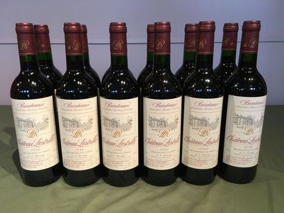 12 bouteilles Château Lestrille 1996 Bor...