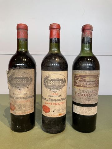 2 bouteilles : Château Troplong Mondot 1950...
