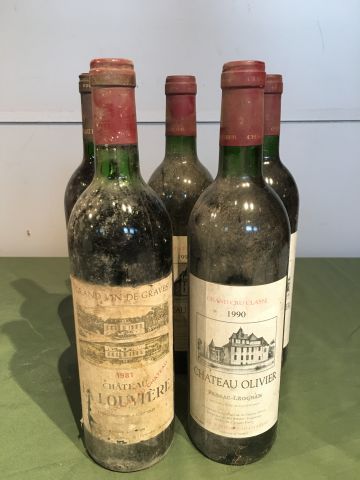 3 bouteilles : Château Olivier 1990 Pessac...