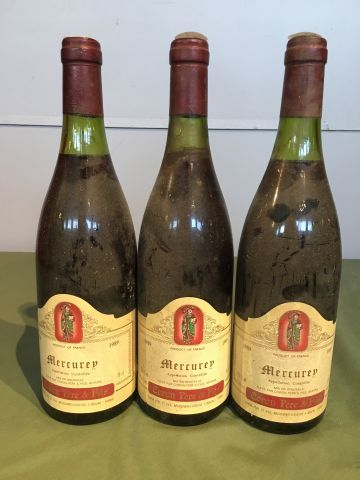 3 bouteilles Mercurey 1989 Coron Père Fils,...