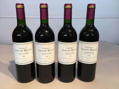 4 bouteilles Château Clos du Moulin 1995...