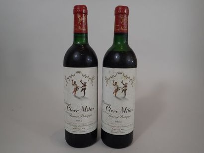 2 Bouteilles Château Clerc Milon 1985 Pauillac,...