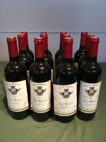 12 bouteilles Les Reaux 2005 Bordeaux, étiquettes...