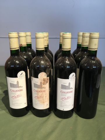12 bouteilles Collioure l'Etoile 2003, vendu...