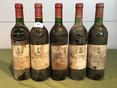 5 bouteilles Château Giscours 1985 Margaux,...