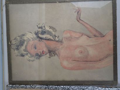 Ensemble de trois aquarelles comprenant:...