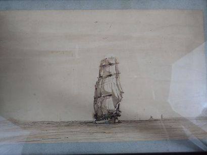 Ecole française du XIXème siècle, Marine,...