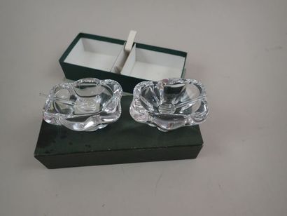 DAUM France, paire de salerons en cristal...