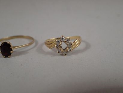 Ensemble de deux bagues en or jaune 18K,...