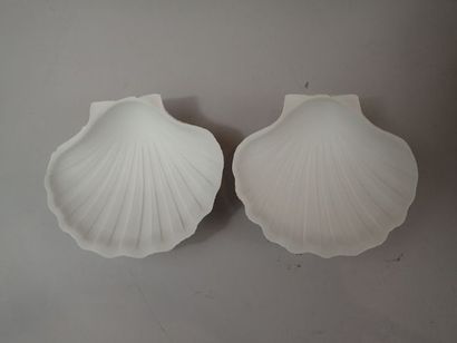 Paire de coquilles Saint Jacques en biscuit.

Dim...