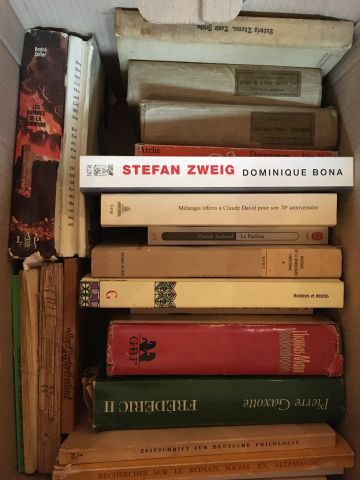 Carton de livres brochés. En l'état.