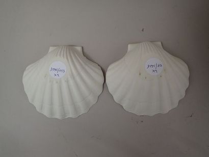 Paire de coquilles Saint Jacques en biscuit.

Dim...