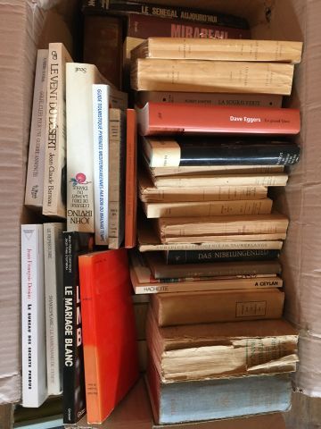 Carton de livres brochés. En l'état.