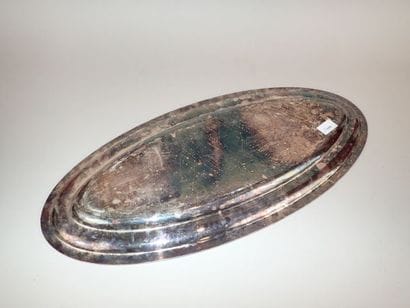 Plat à poisson ou torpilleur en métal argenté...