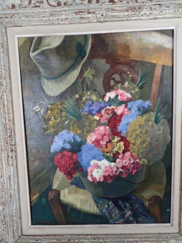 Maurice DELAVIER, Huile sur toile figurant...
