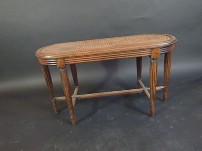 Banquette de piano en hêtre teinté reposant...