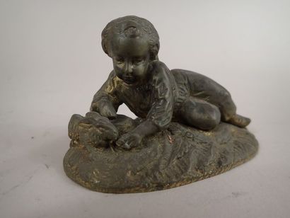 LEBLANC (XIXème siècle). « Enfant allongé...